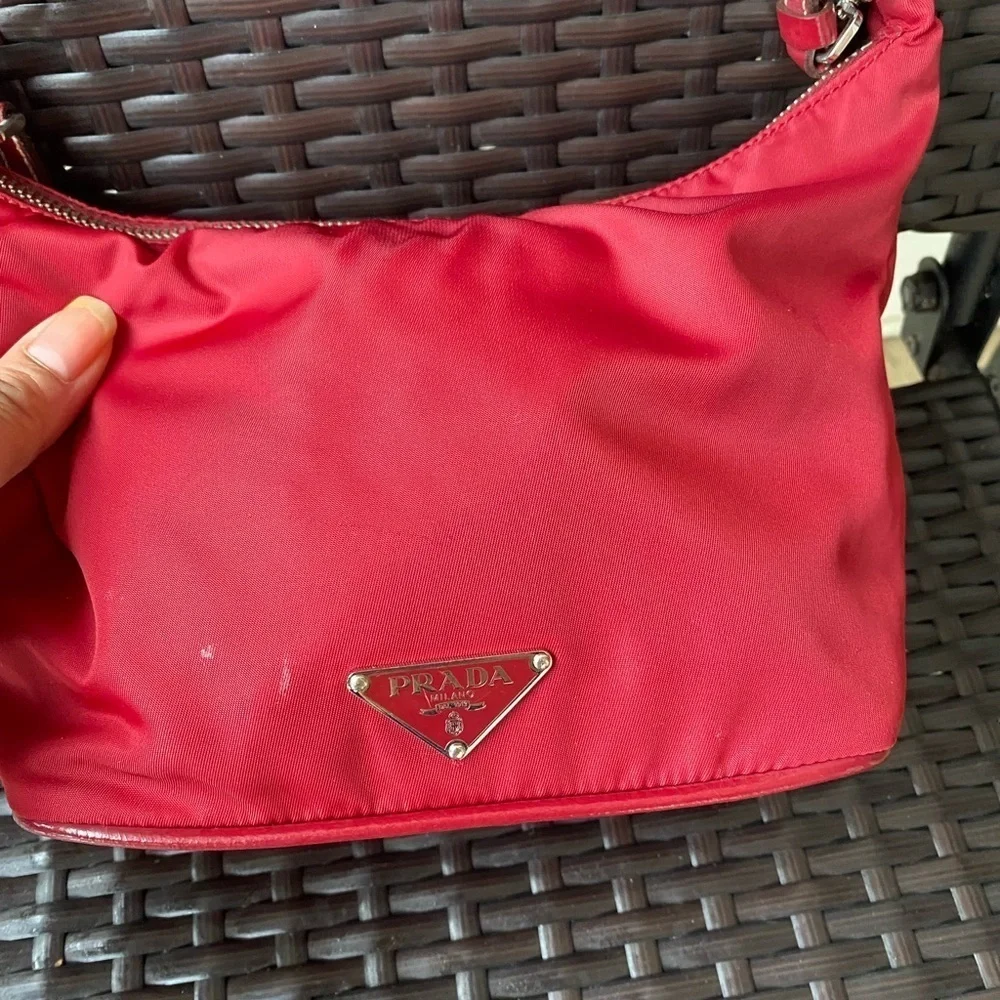 Prada Tessuto Nylon Mini Hobo Handbag